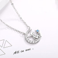 collier en laiton de mode avec pendentifs diamant croissant de lune étoile pendentif bijoux ange collier